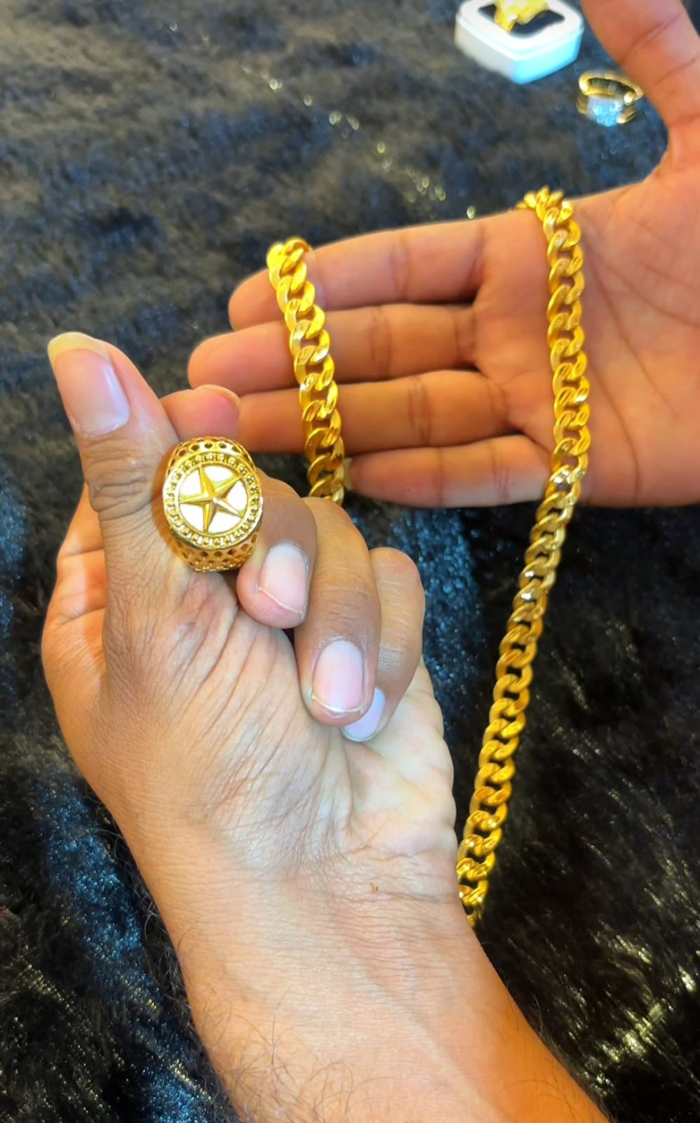 Gold  Polish Chain + Ring Combo Set | Luxury Look | PayalFancyStorePushkar