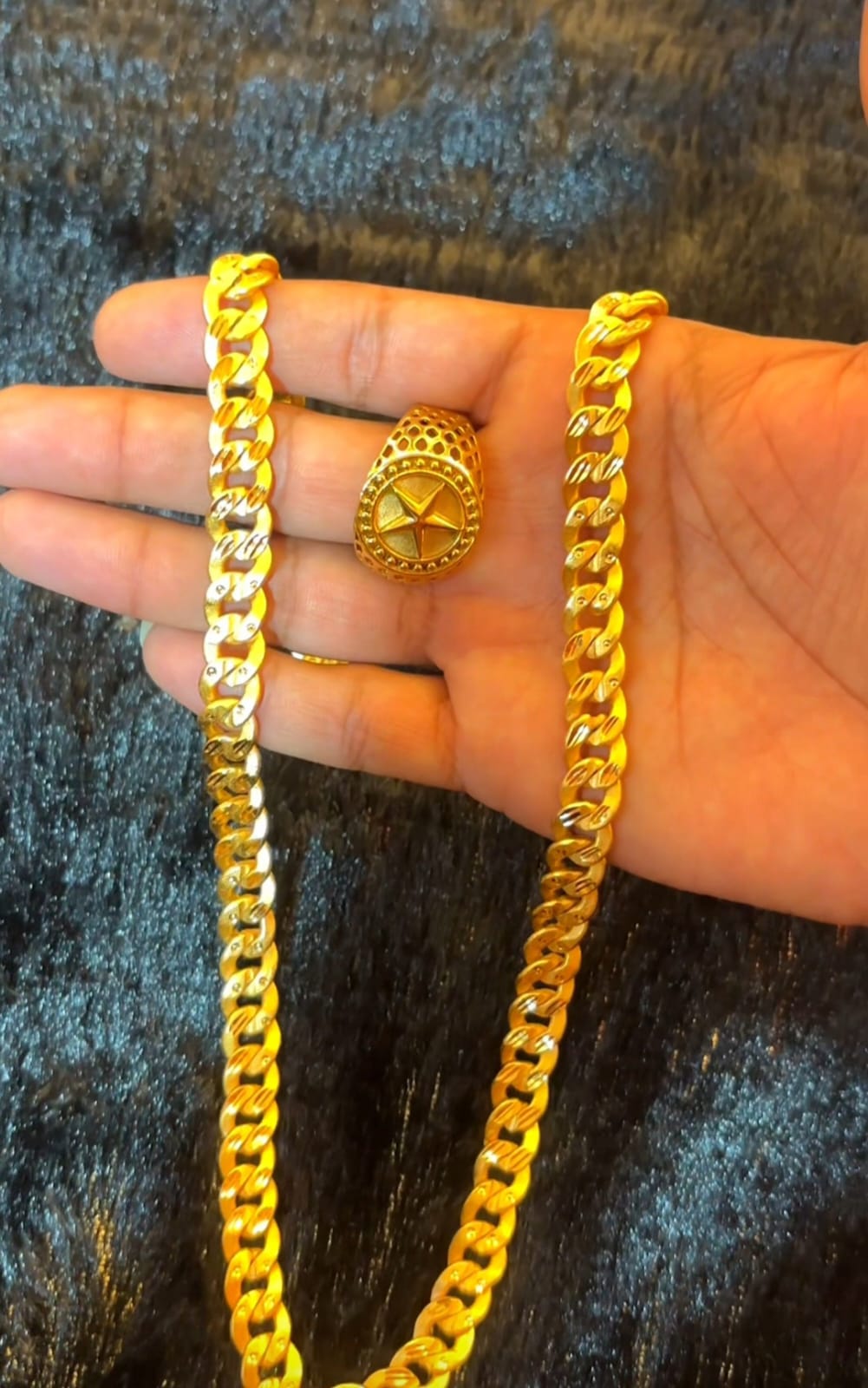 Gold  Polish Chain + Ring Combo Set | Luxury Look | PayalFancyStorePushkar