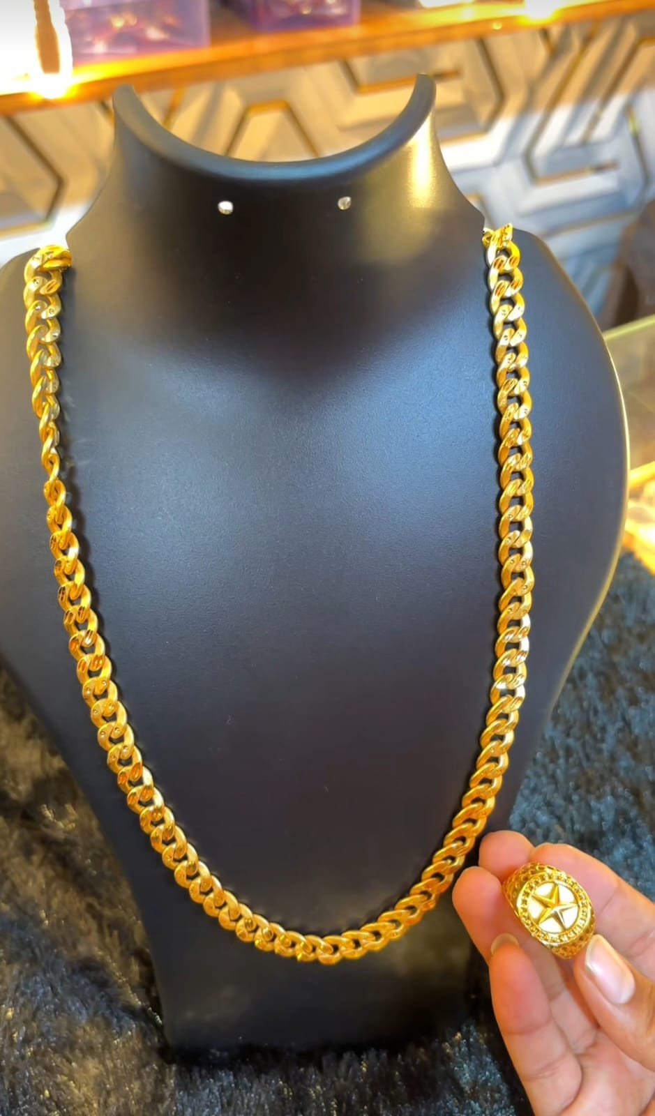Gold  Polish Chain + Ring Combo Set | Luxury Look | PayalFancyStorePushkar