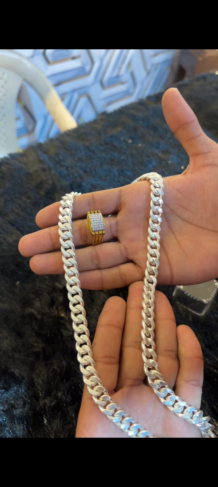Titan Iced Cuban Chain + Diamond Cut Ring Combo for Men | Luxury Edition | PayalFancyStorePushkar