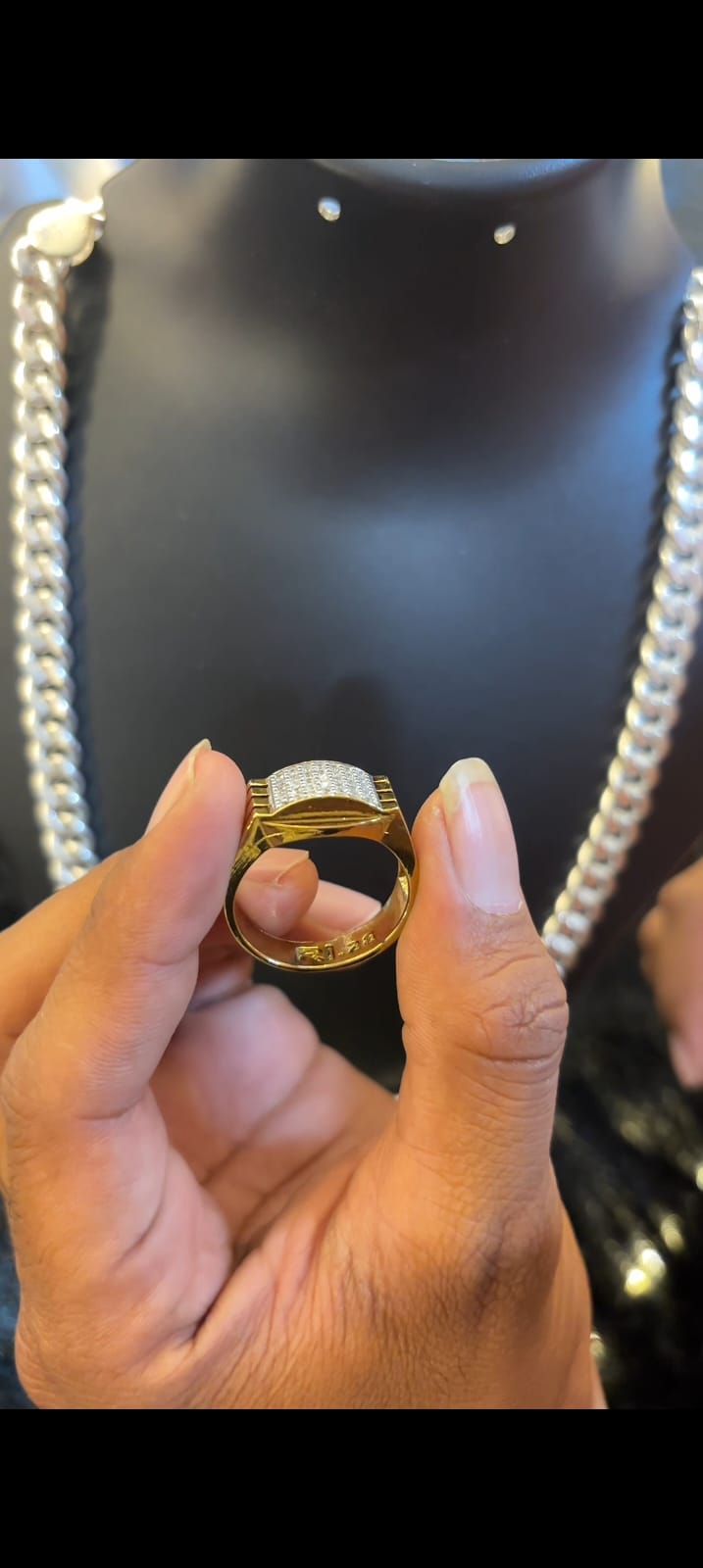 Titan Iced Cuban Chain + Diamond Cut Ring Combo for Men | Luxury Edition | PayalFancyStorePushkar