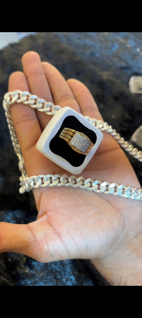 Titan Iced Cuban Chain + Diamond Cut Ring Combo for Men | Luxury Edition | PayalFancyStorePushkar
